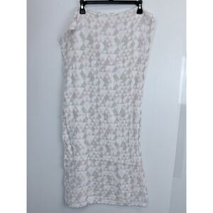 Aden + Anais Baby Blanket Triangles Pink White Gray Lovey Muslin Swaddle 44"x44"